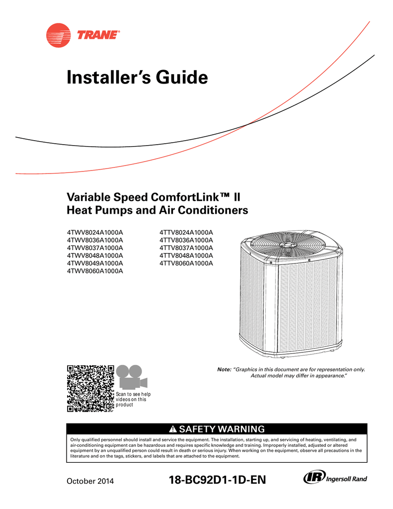 Trane xr16 heat pump manual